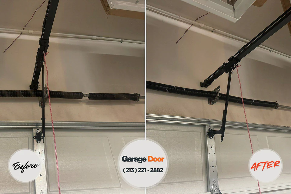 Before and after: garage door repair Cherry Hill Mall, NJ